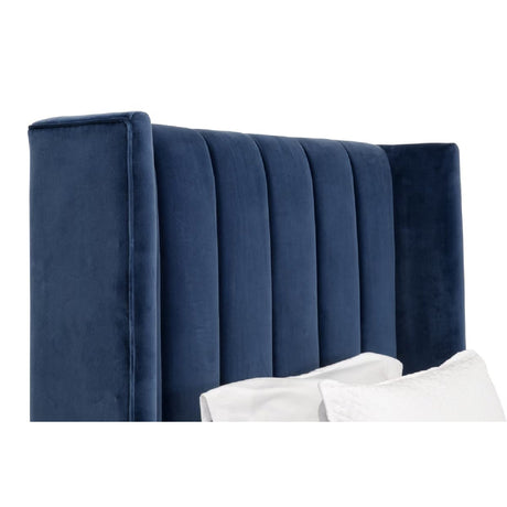Modern European furniture - Blue Velvet Twin Bed - www.oroa.com