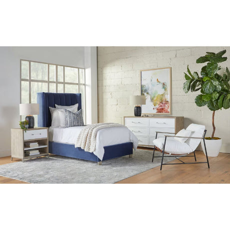 Modern European furniture - Blue Velvet Twin Bed - www.oroa.com