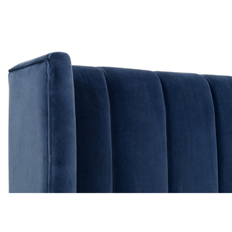 Modern European furniture - Blue Velvet Twin Bed - www.oroa.com