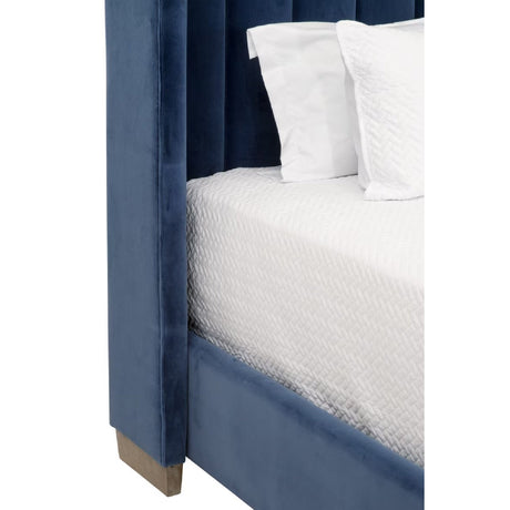 Modern European furniture - Blue Velvet Twin Bed - www.oroa.com