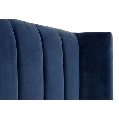 Modern European furniture - Blue Velvet Twin Bed - www.oroa.com