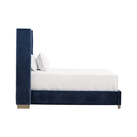 Modern European furniture - Blue Velvet Twin Bed - www.oroa.com