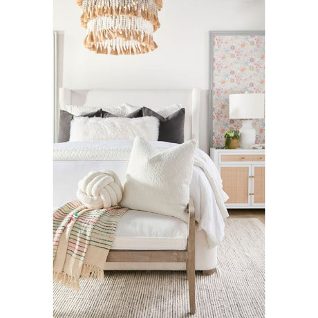 Wing-Shaped Headboard Queen Bed | Living Essentials Balboa
