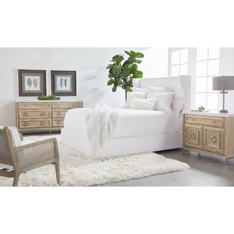 Wing-Shaped Headboard Queen Bed | Living Essentials Balboa