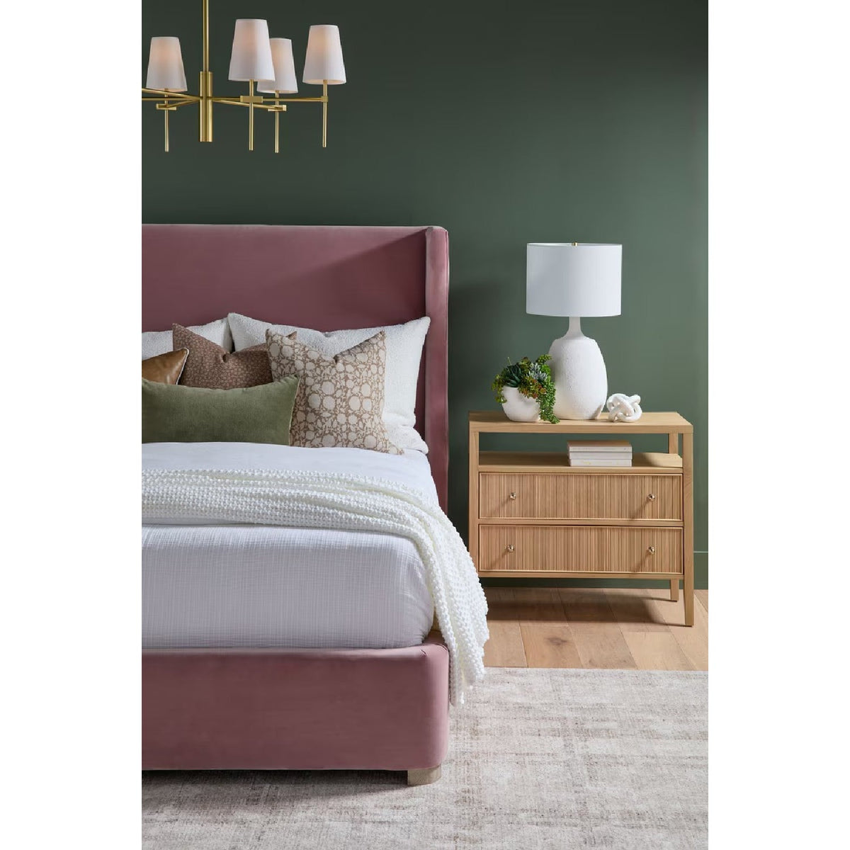 Wing-Shaped Headboard Queen Bed | Living Essentials Balboa