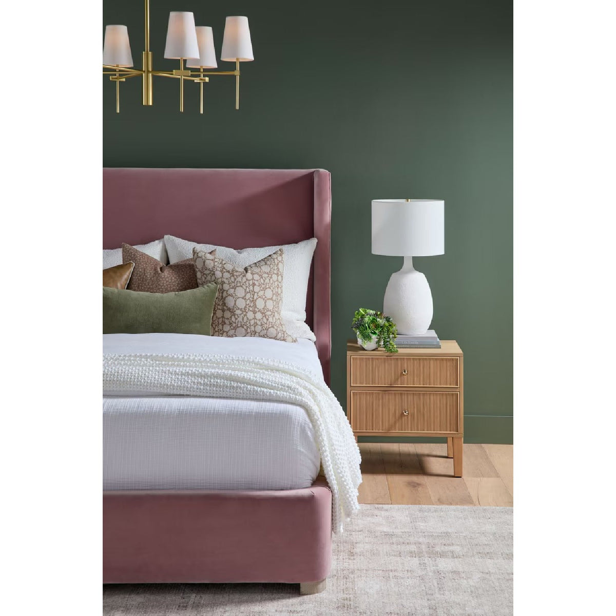 Wing-Shaped Headboard Queen Bed | Living Essentials Balboa
