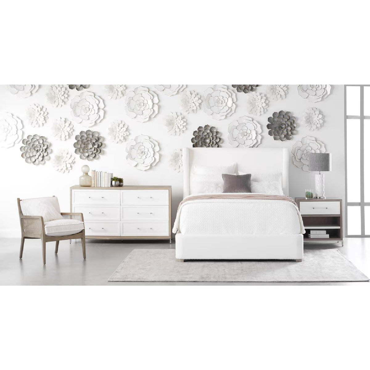 White Upholstered Bed | Living Essentials Balboa