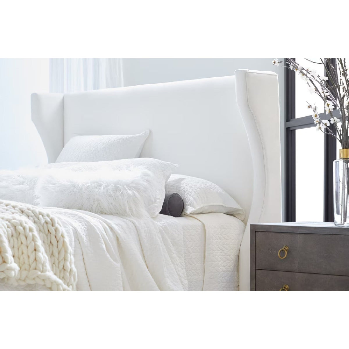 White Upholstered Bed | Living Essentials Balboa