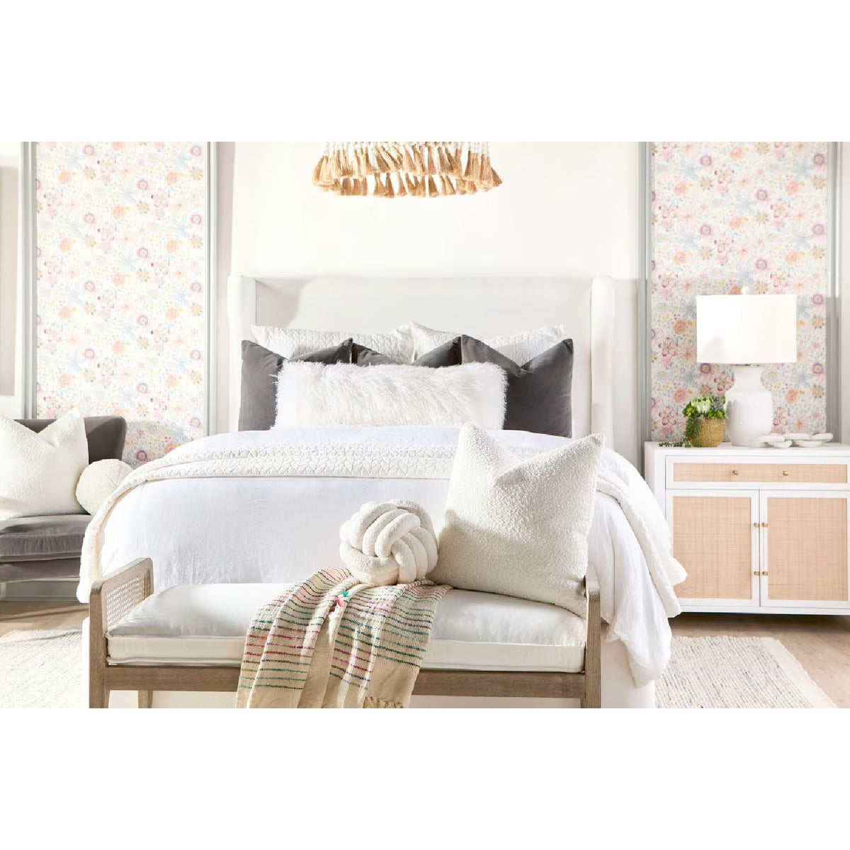 White Upholstered Bed | Living Essentials Balboa