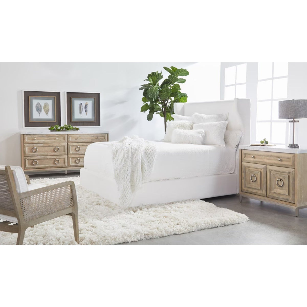 White Upholstered Bed | Living Essentials Balboa