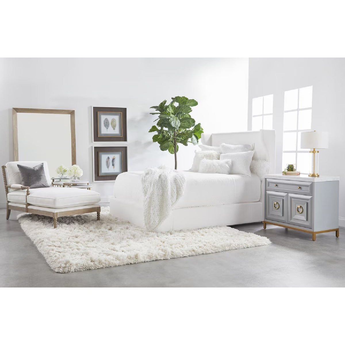 White Upholstered Bed | Living Essentials Balboa