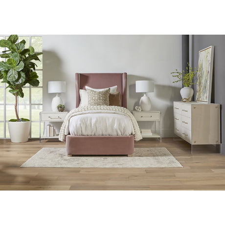 Modern European furniture - Velvet Winged Twin Bed - www.oroa.com