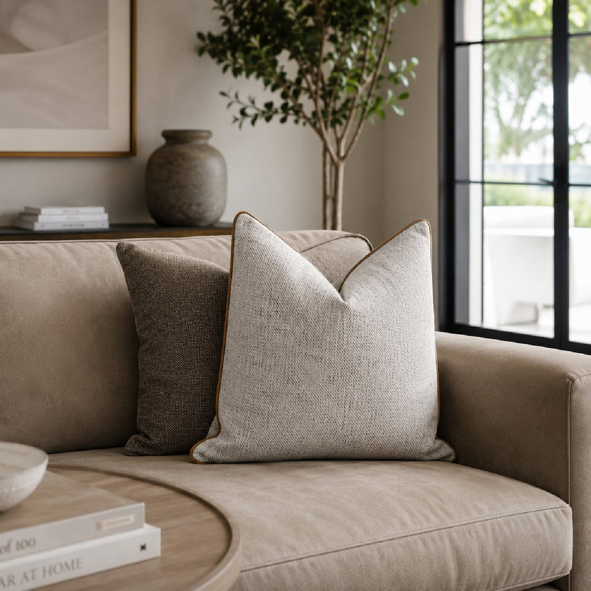 Piped Square Pillows (2) | Living Essentials The Not So Basic