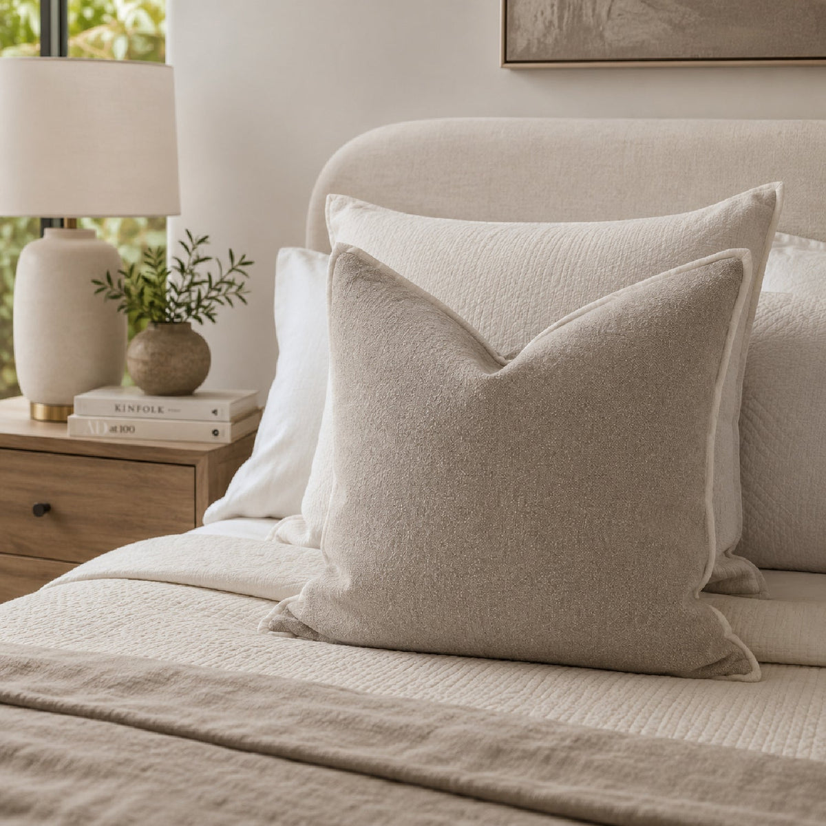 Piped Square Pillows (2) | Living Essentials The Not So Basic