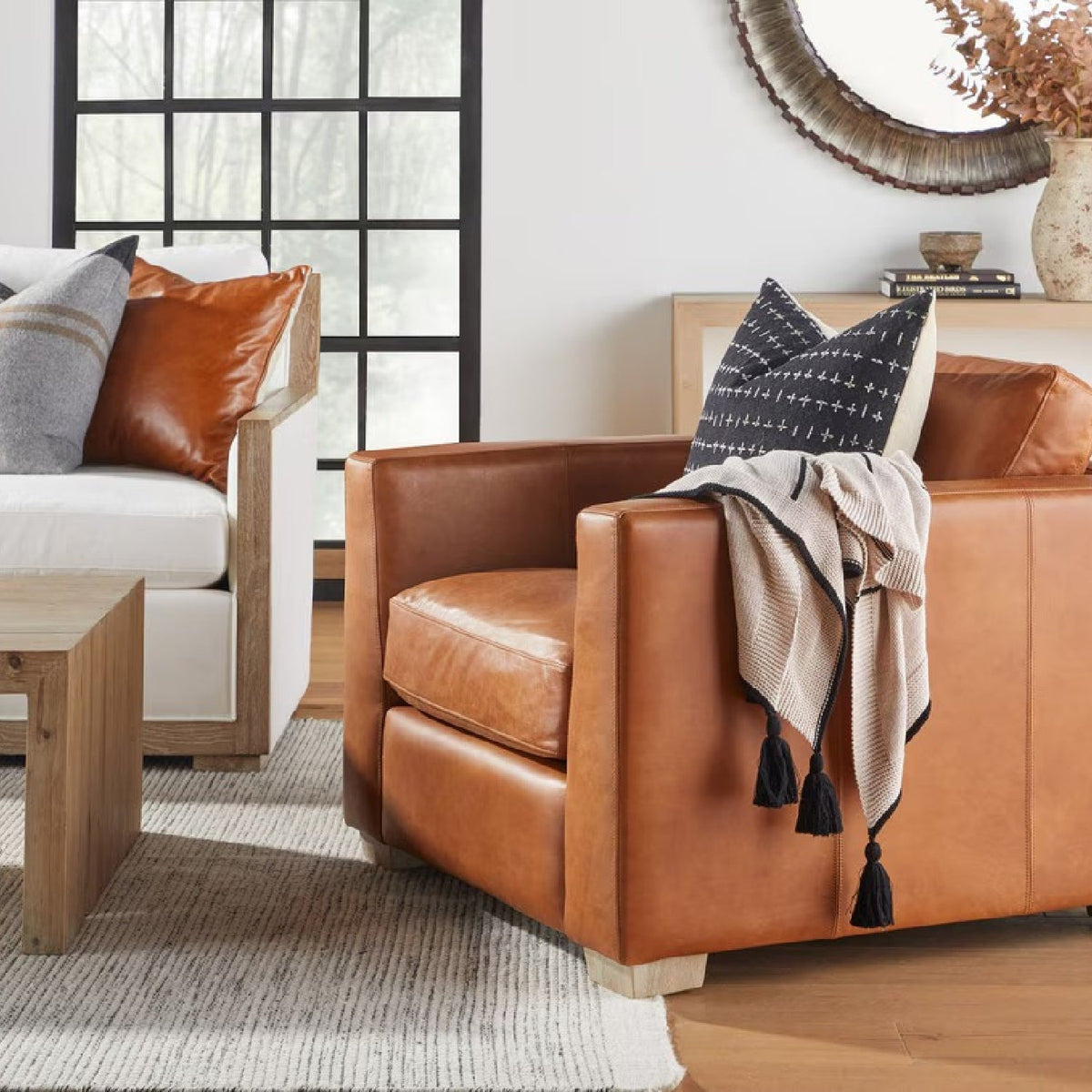 Modern European furniture - Brown Leather Pillows (2) - www.oroa.com