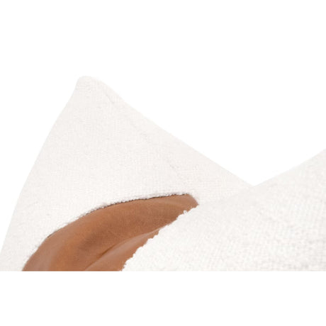 Modern European furniture - White Boucle Leather Pillows (2) - www.oroa.com