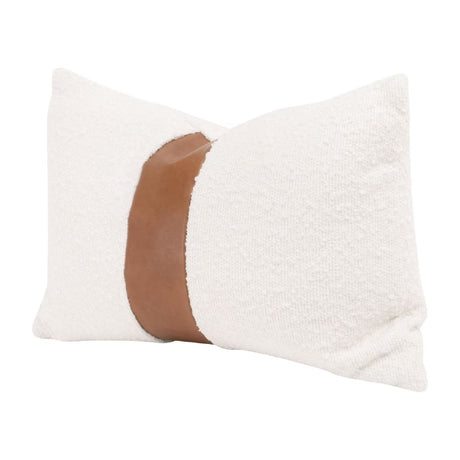 Modern European furniture - White Boucle Leather Lumbar Pillows (2) - www.oroa.com