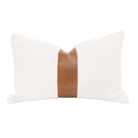 Modern European furniture - White Boucle Leather Lumbar Pillows (2) - www.oroa.com