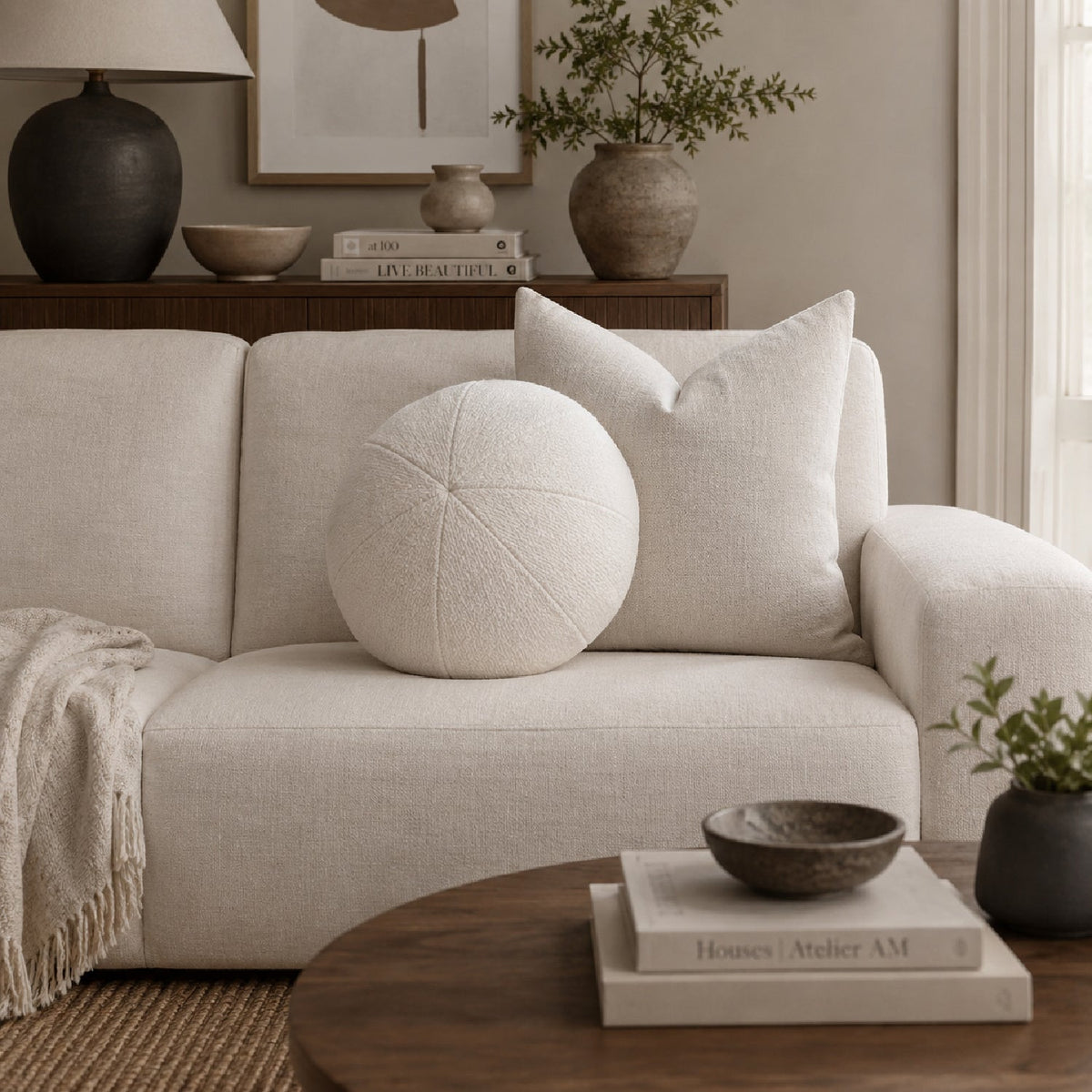 Round Minimalist Pillow | Living Essentials Sphere