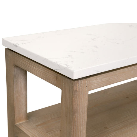 White Quartz Top Console Table | Living Essentials Emerie