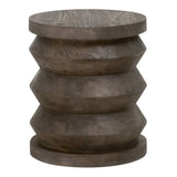 Pine Wood Cylindrical Accent Table | Living Essentials Pier