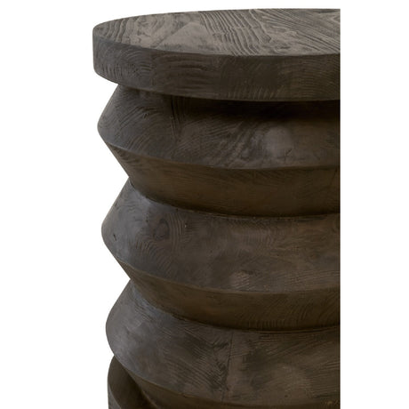 Pine Wood Cylindrical Accent Table | Living Essentials Pier