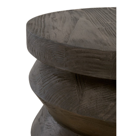 Pine Wood Cylindrical Accent Table | Living Essentials Pier