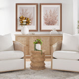 Pine Wood Cylindrical Accent Table | Living Essentials Pier