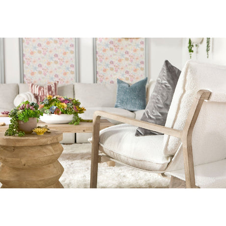 Pine Wood Cylindrical Accent Table | Living Essentials Pier