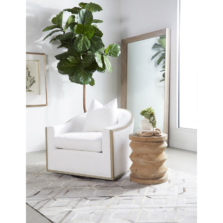 Pine Wood Cylindrical Accent Table | Living Essentials Pier