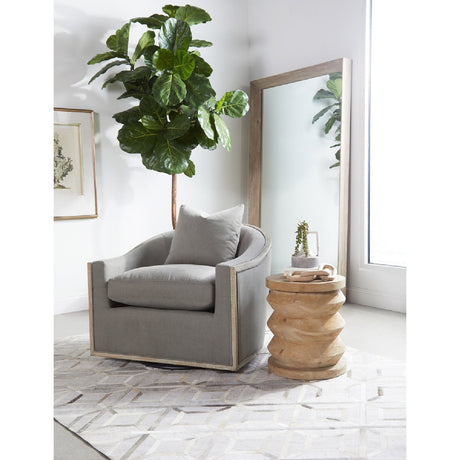 Pine Wood Cylindrical Accent Table | Living Essentials Pier