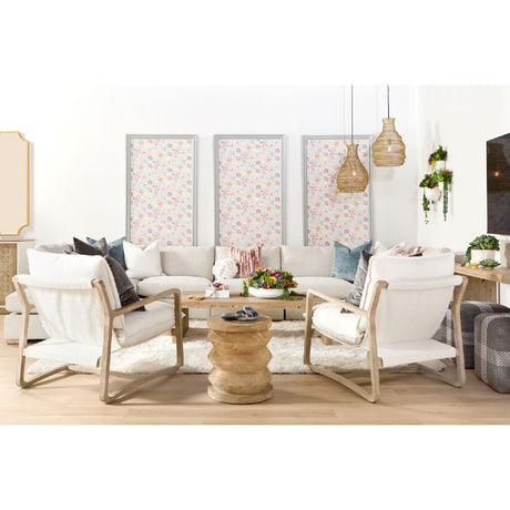 Pine Wood Cylindrical Accent Table | Living Essentials Pier