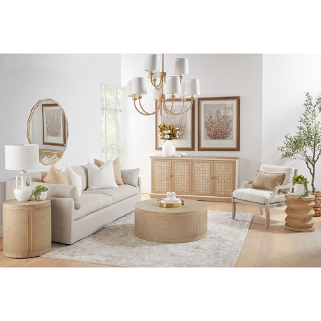 Pine Wood Cylindrical Accent Table | Living Essentials Pier