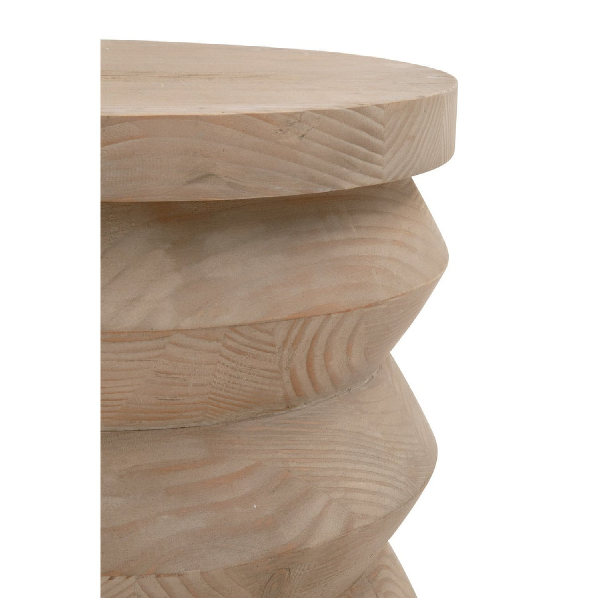 Pine Wood Cylindrical Accent Table | Living Essentials Pier
