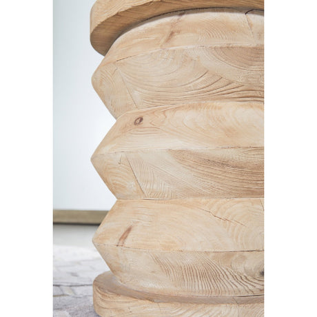 Pine Wood Cylindrical Accent Table | Living Essentials Pier