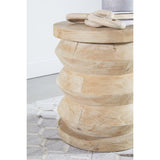 Pine Wood Cylindrical Accent Table | Living Essentials Pier