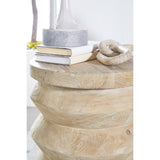 Pine Wood Cylindrical Accent Table | Living Essentials Pier