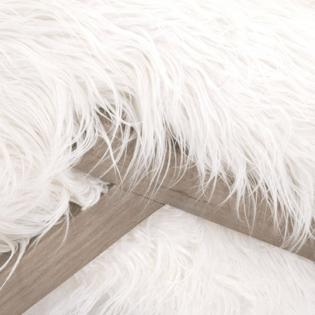White Fur Ottoman | Living Essentials Tibet