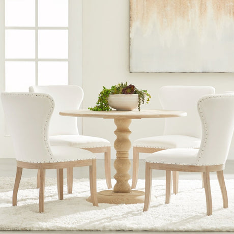 Gray Pine Round Dining Table | Living Essentials Chelsea
