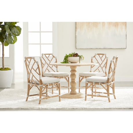 Gray Pine Round Dining Table | Living Essentials Chelsea