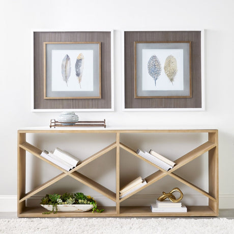 Crisscross Oak Console Table | Living Essentials Cellar