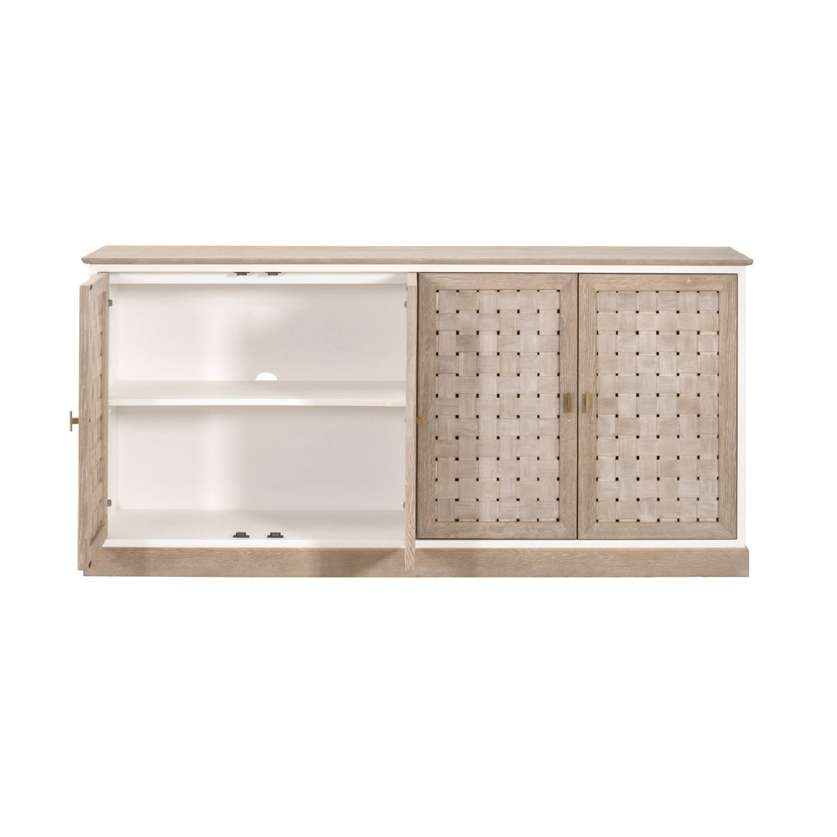 4-Door Woven Style Oak Sideboard | Living Essentials Weave