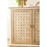4-Door Woven Style Oak Sideboard | Living Essentials Weave