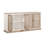4-Door Woven Style Oak Sideboard | Living Essentials Weave