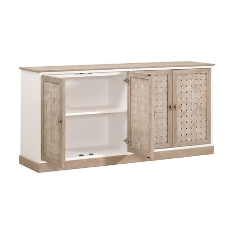 4-Door Woven Style Oak Sideboard | Living Essentials Weave