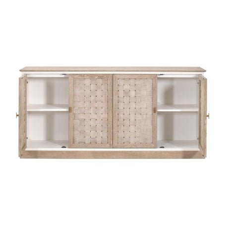 4-Door Woven Style Oak Sideboard | Living Essentials Weave