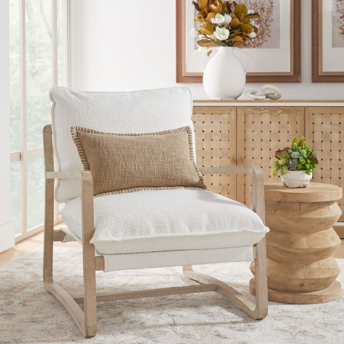 4-Door Woven Style Oak Sideboard | Living Essentials Weave