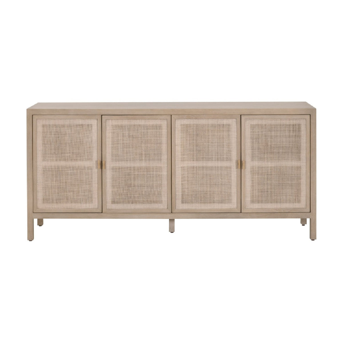 4-Door Gray Cane Media Sideboard | Living Essentials Carina