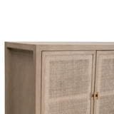 4-Door Gray Cane Media Sideboard | Living Essentials Carina