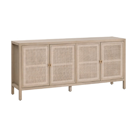4-Door Gray Cane Media Sideboard | Living Essentials Carina